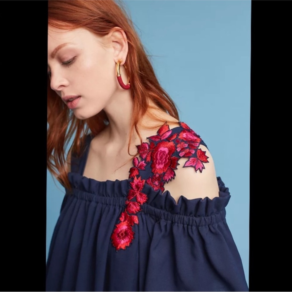 NWT Anthropologie Zoya Embroidered Dress